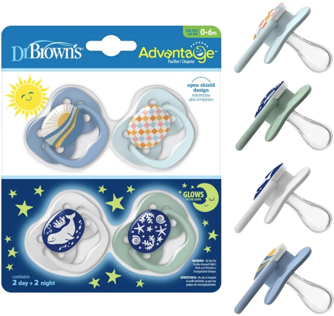 Dr. Brown's Advantage Glow-in-the-Dark Fopspenen 4 Stuks