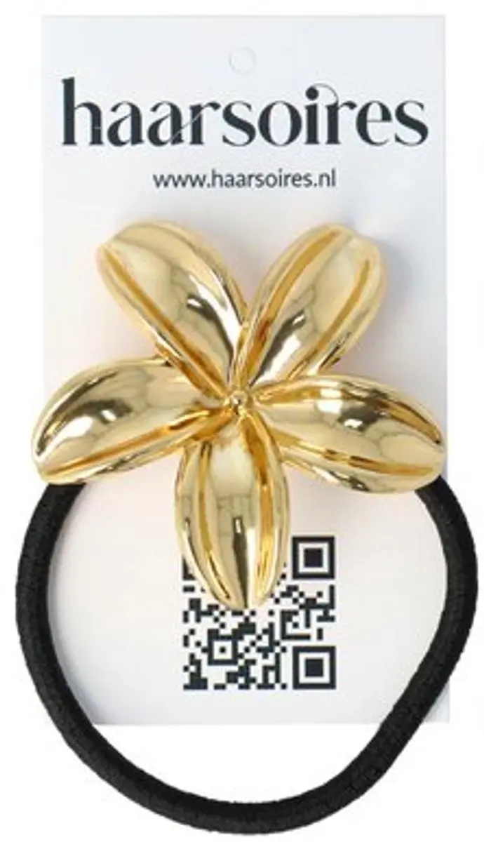 Haarsoires Haarelastiek Cuff 5cm - Zwart Goud