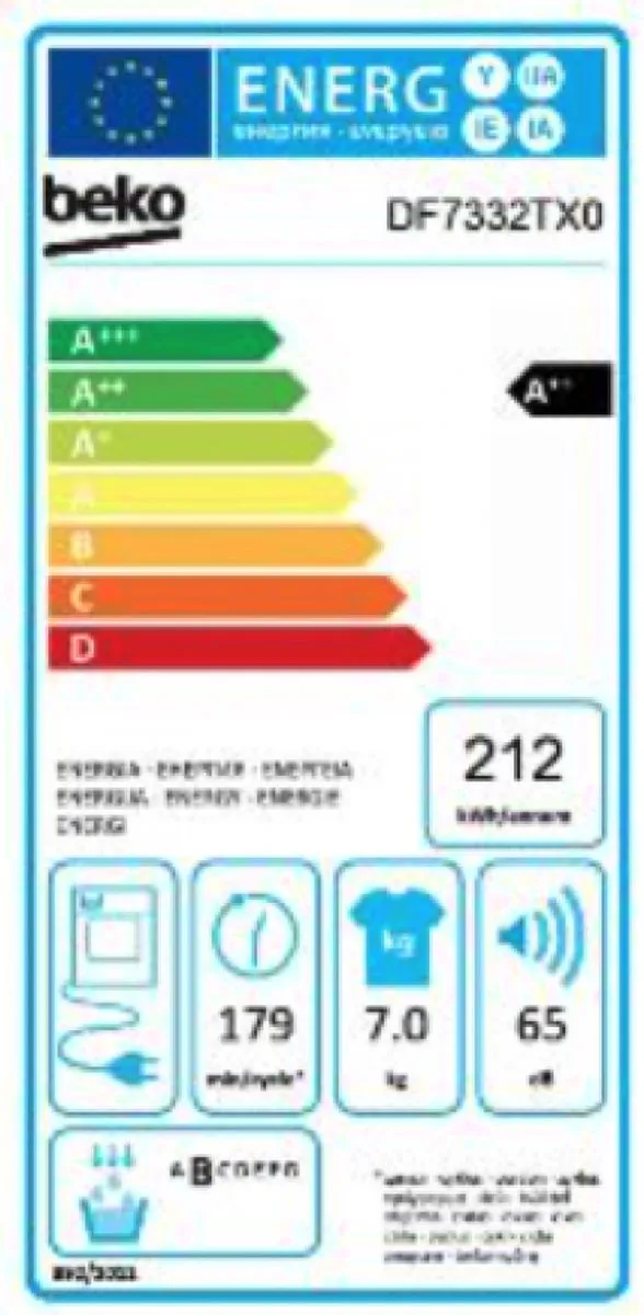 Beko DF7332TX0 Warmtepompdroger 7kg - Wit