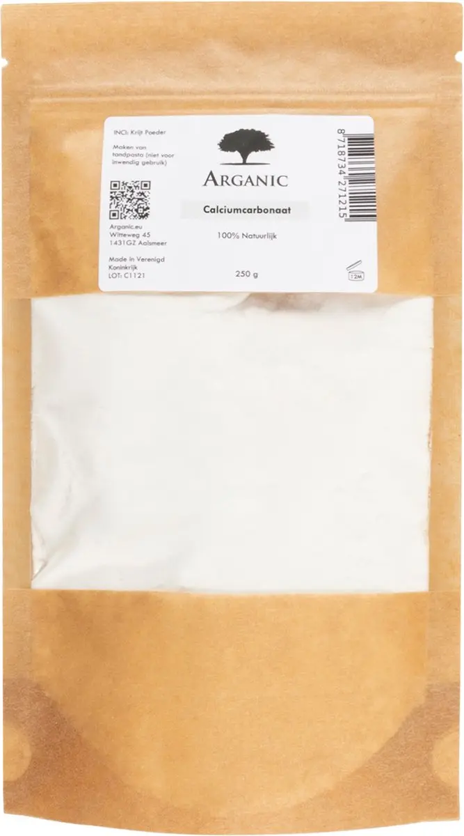 Arganic Calciumcarbonaat Tandpoeder 250g