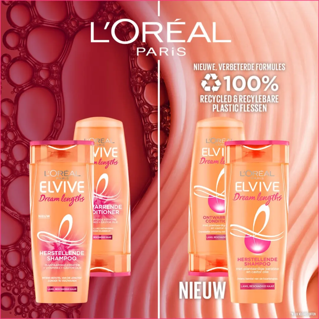 L'Oréal Paris Elvive Dream Lengths Shampoo 250ml - 3 Stuks