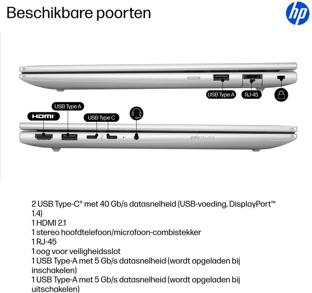 HP ProBook 4 G1q Snapdragon X1-26-100 Laptop 14" WUXGA - 32GB 512GB SSD - Zilver