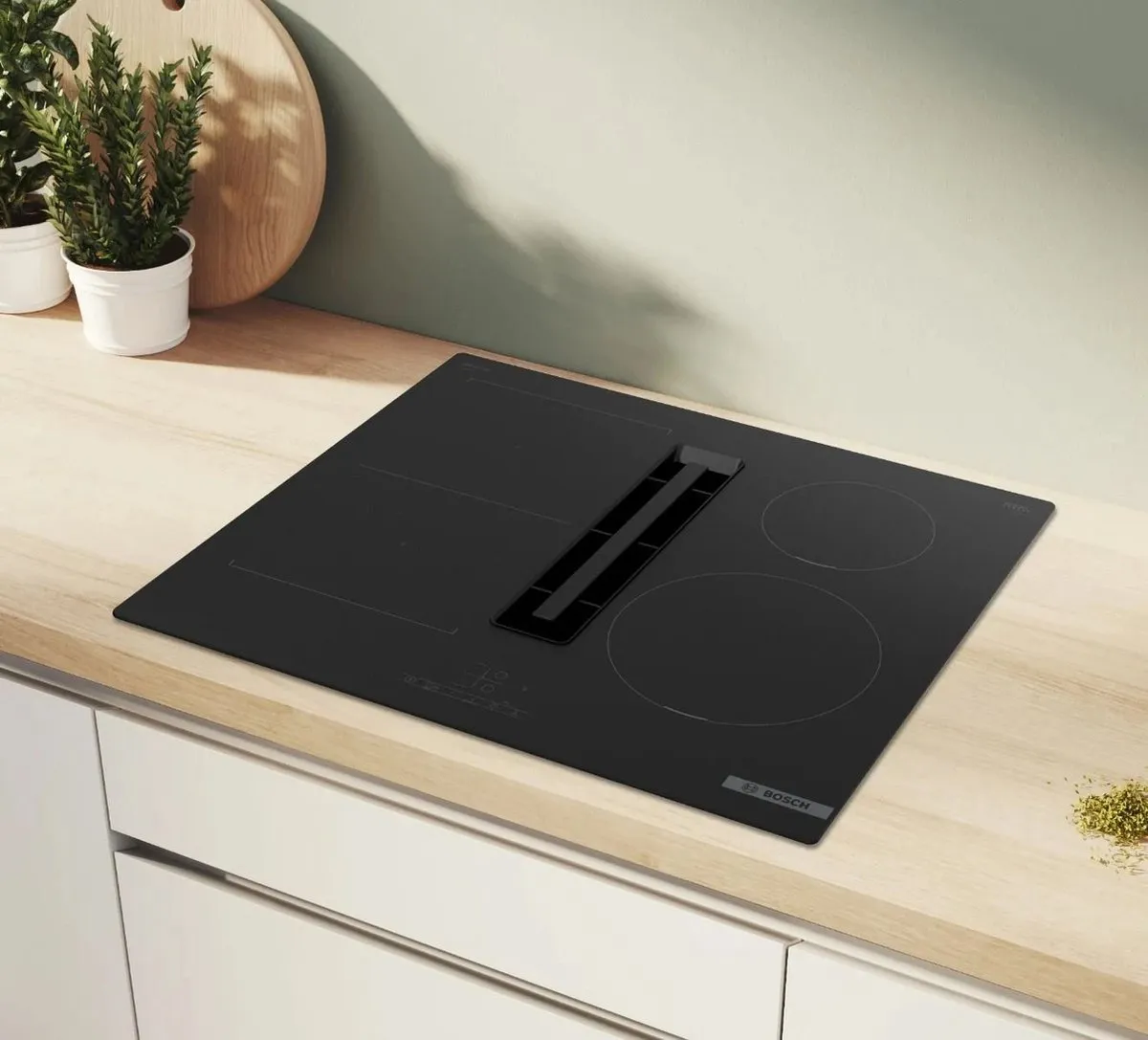 Bosch PVS611B16E Inductiekookplaat met afzuiging 59,2cm - Zwart