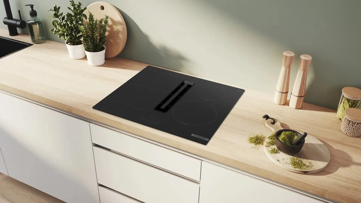 Bosch PVS611B16E Inductiekookplaat met afzuiging 59,2cm - Zwart