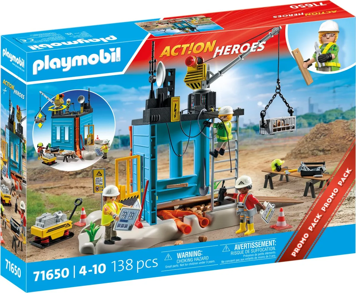 Playmobil Action Heroes Bouwplaats 71650 - Multicolor - afbeelding 6 van 6