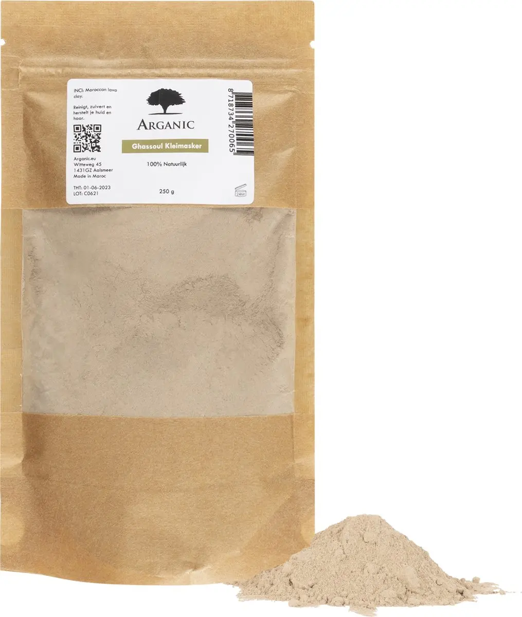 Arganic Ghassoul Natuurlijk Kleimasker 250g
