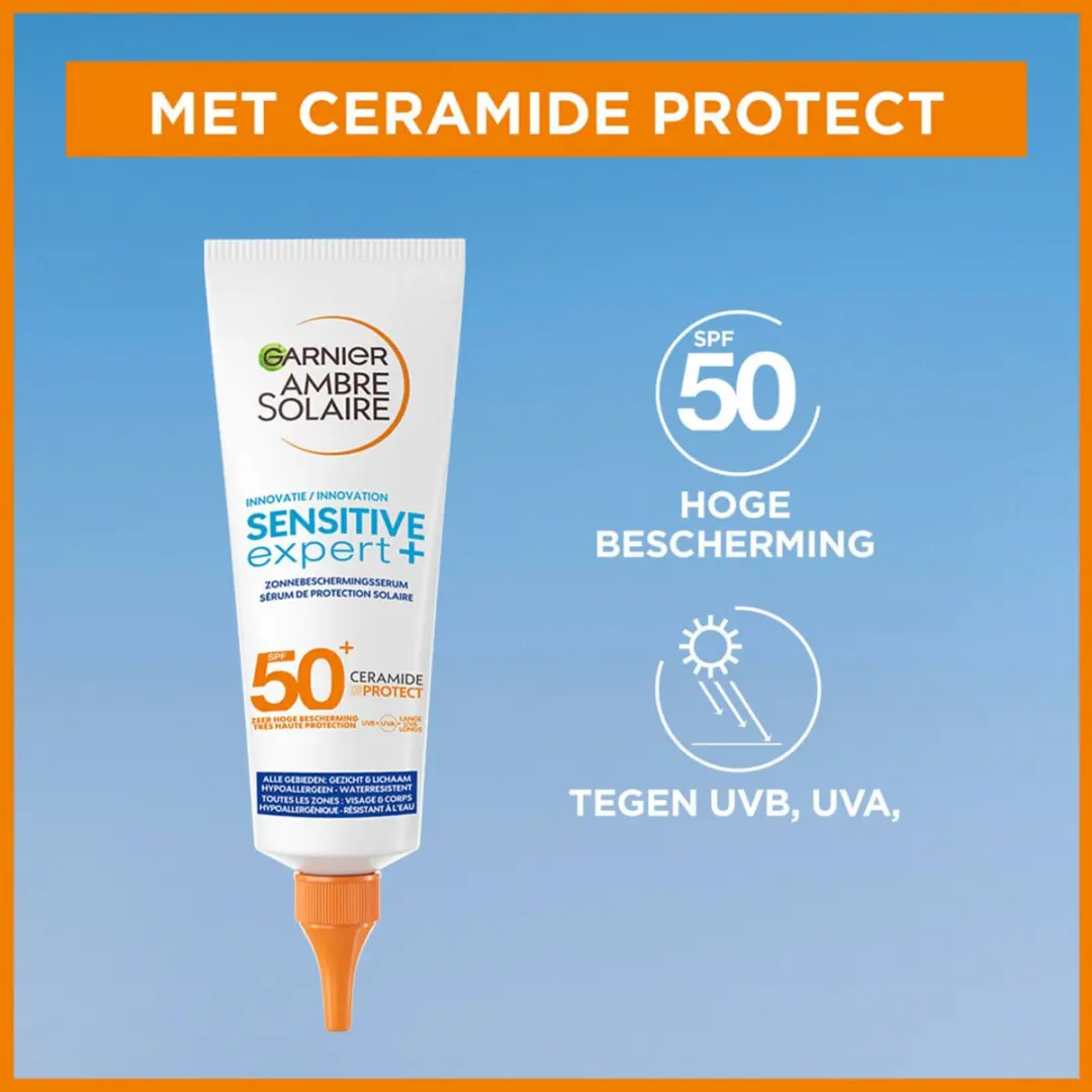 Garnier Ambre Solaire Sensitive Expert Zonnebrandserum SPF 50+ 125ml