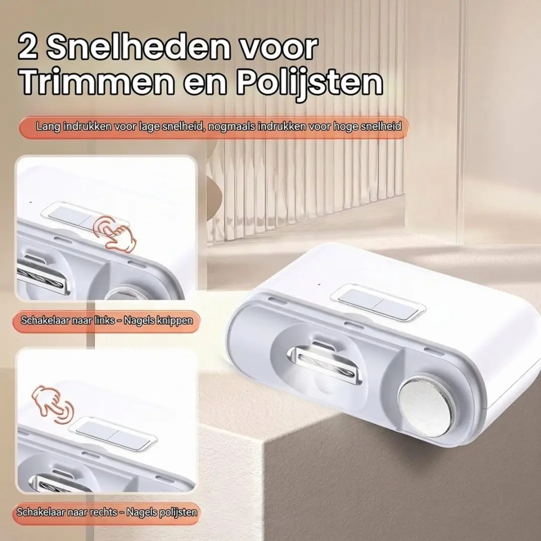 ECTEATOY Professionele Nagelknipper 2-in-1 - 2 Snelheden - LED-verlichting