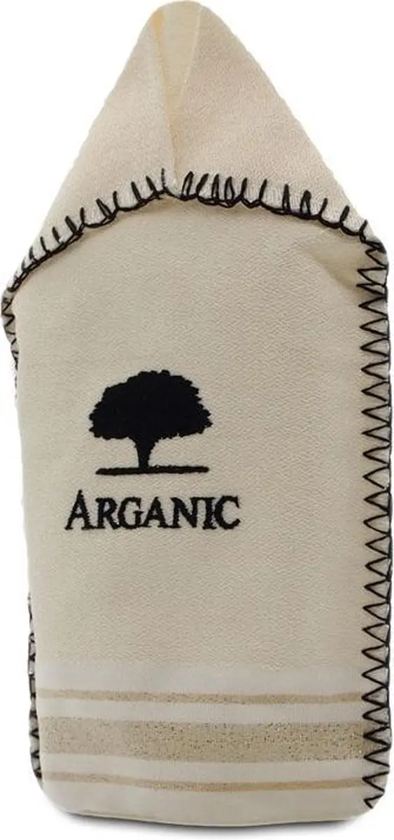 Arganic Turkse Hamam Scrubhandschoen - Zwart/Beige
