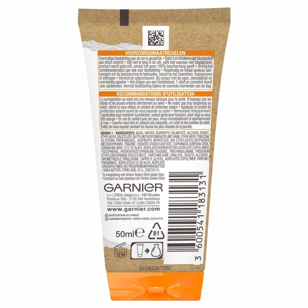 Garnier Ambre Solaire Zonnebrandmelk SPF 30 50ml