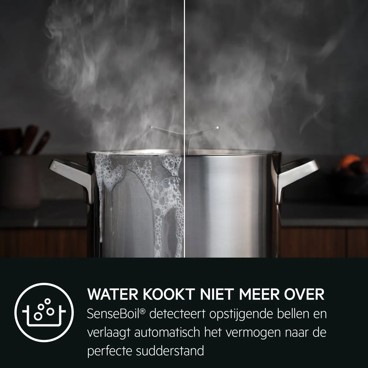 AEG IAE64411FB EcoLine SenseBoil Inbouw Inductiekookplaat 60cm - Zwart