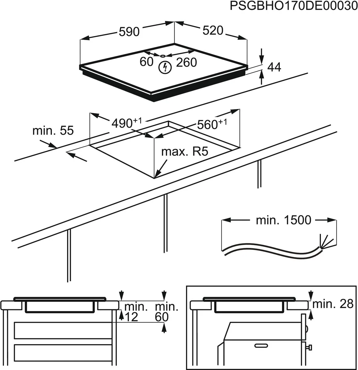 AEG IKE64450FB Inbouw Inductiekookplaat 4 Zones - Zwart