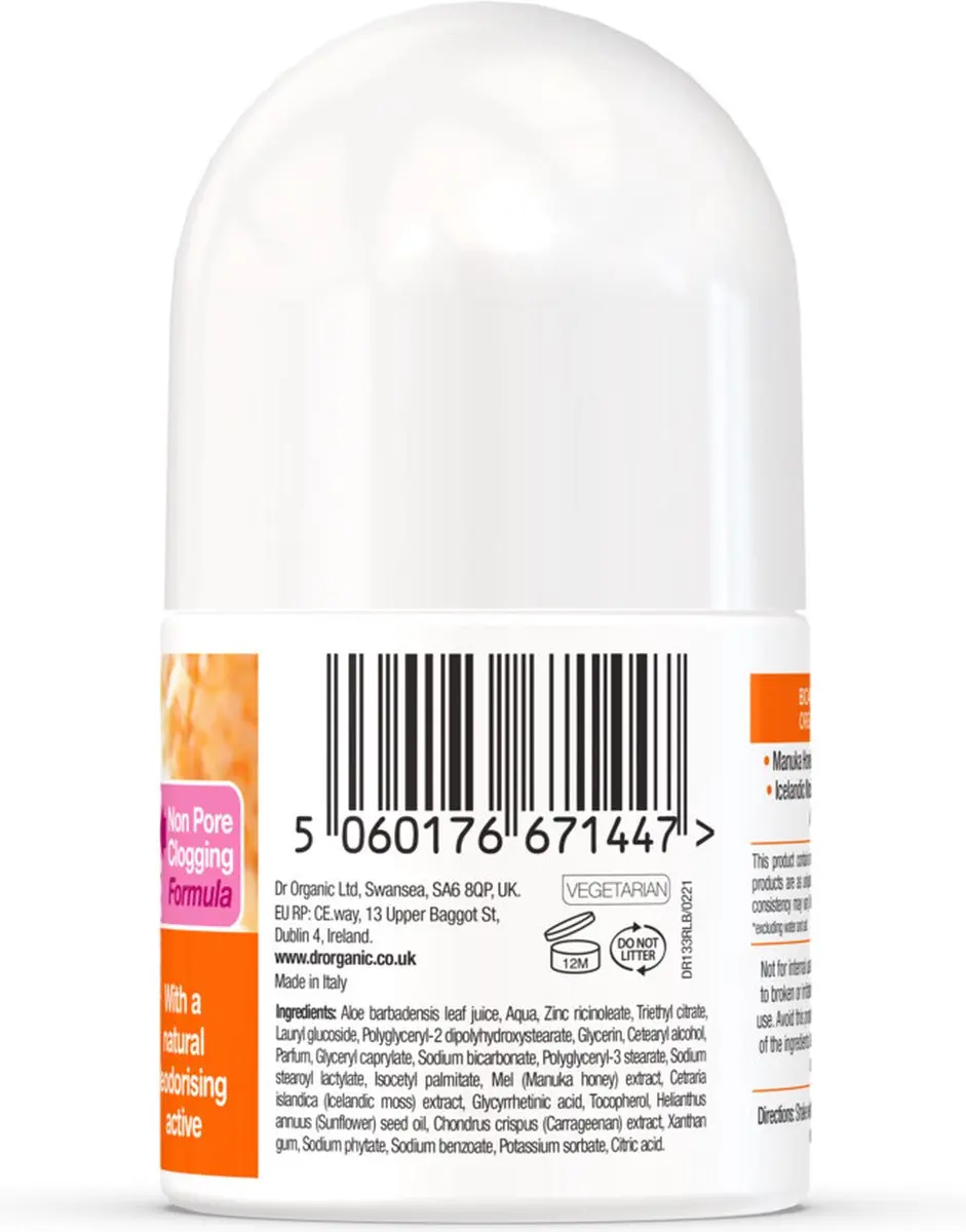Dr. Organic Manuka Honey Deodorant Roller 50ml