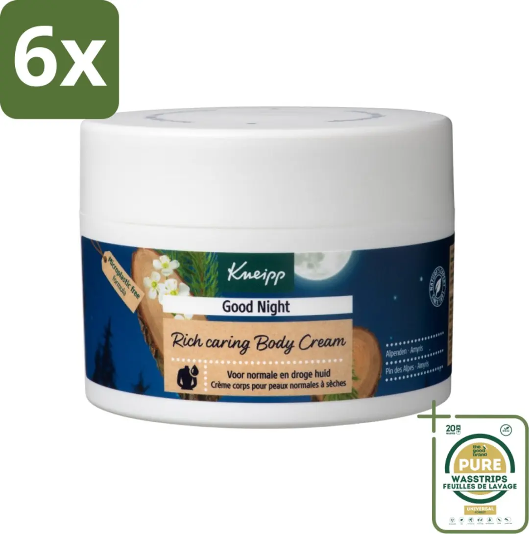 Kneipp Good Night Bodycrème Alpenden & Amyris 200ml - 6 Stuks