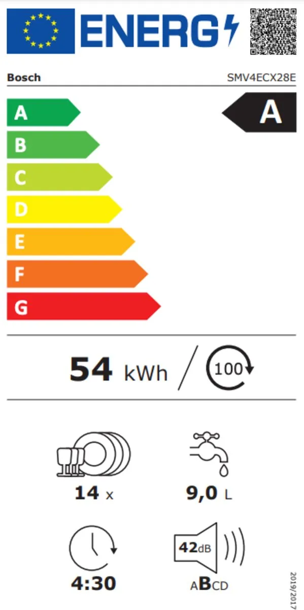 Bosch SMV4ECX28E Serie 4 Inbouwvaatwasser 14 Couverts - RVS