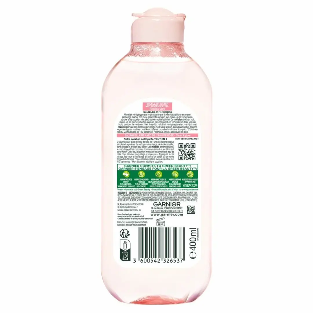 Garnier SkinActive Micellair Reinigingswater Rozenwater 400ml - 15 Stuks
