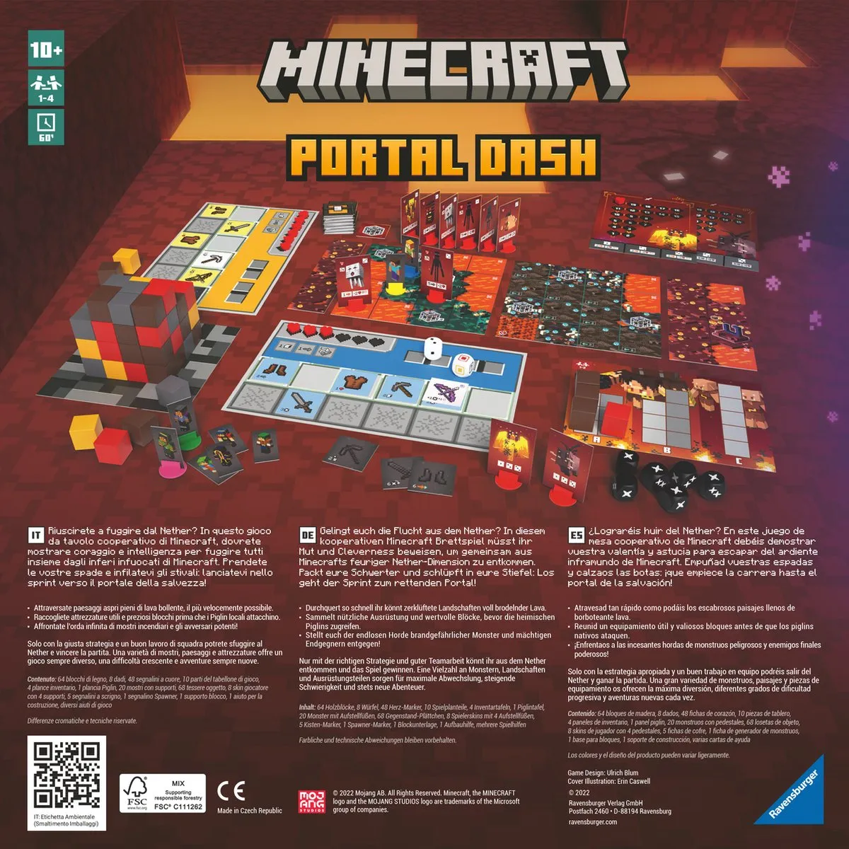 Ravensburger Minecraft Portal Dash Bordspel - 4 Spelers