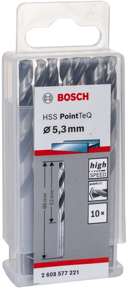 Bosch HSS PointTeQ DIN 338 5,3x52x86mm - 10 Stuks
