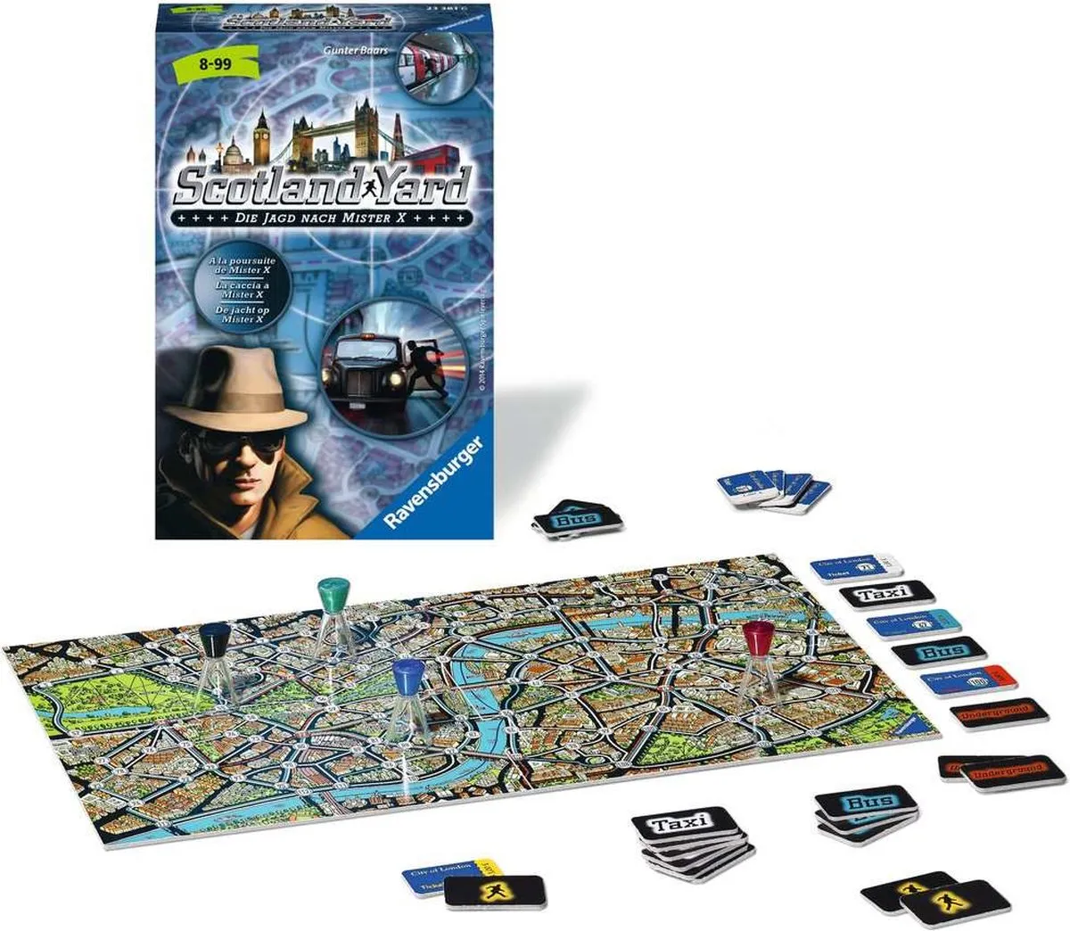 Ravensburger Scotland Yard Pocketspel - 2-4 Spelers - afbeelding 6 van 6