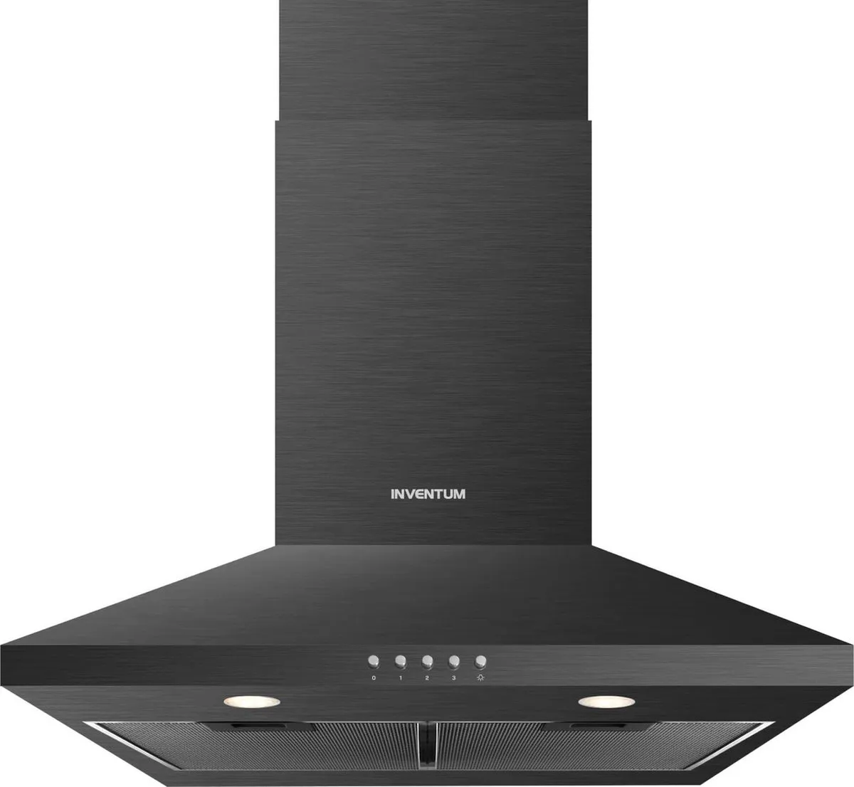 Inventum AKP6000ZWA wandschouw afzuigkap 60 cm - Afzuigcapaciteit 435 m3/h - Geschikt voor grote keuken - 3 standen - Ledspots - Luchtafvoer en recirculatie - Zwart