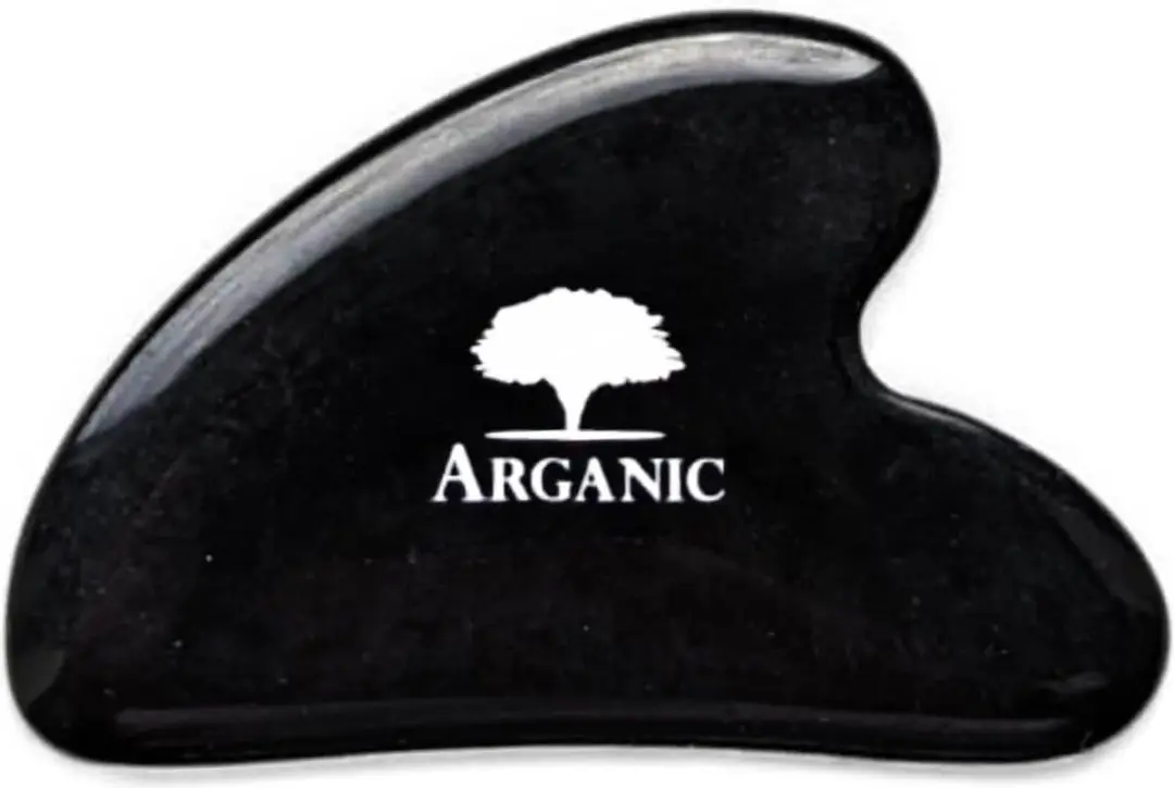 Arganic Gua Sha Obsidiaan Gezichtsroller - 2 Stuks