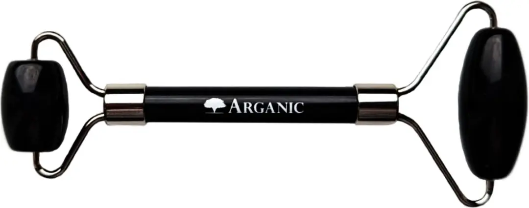 Arganic Gua Sha Obsidiaan Gezichtsroller - 2 Stuks