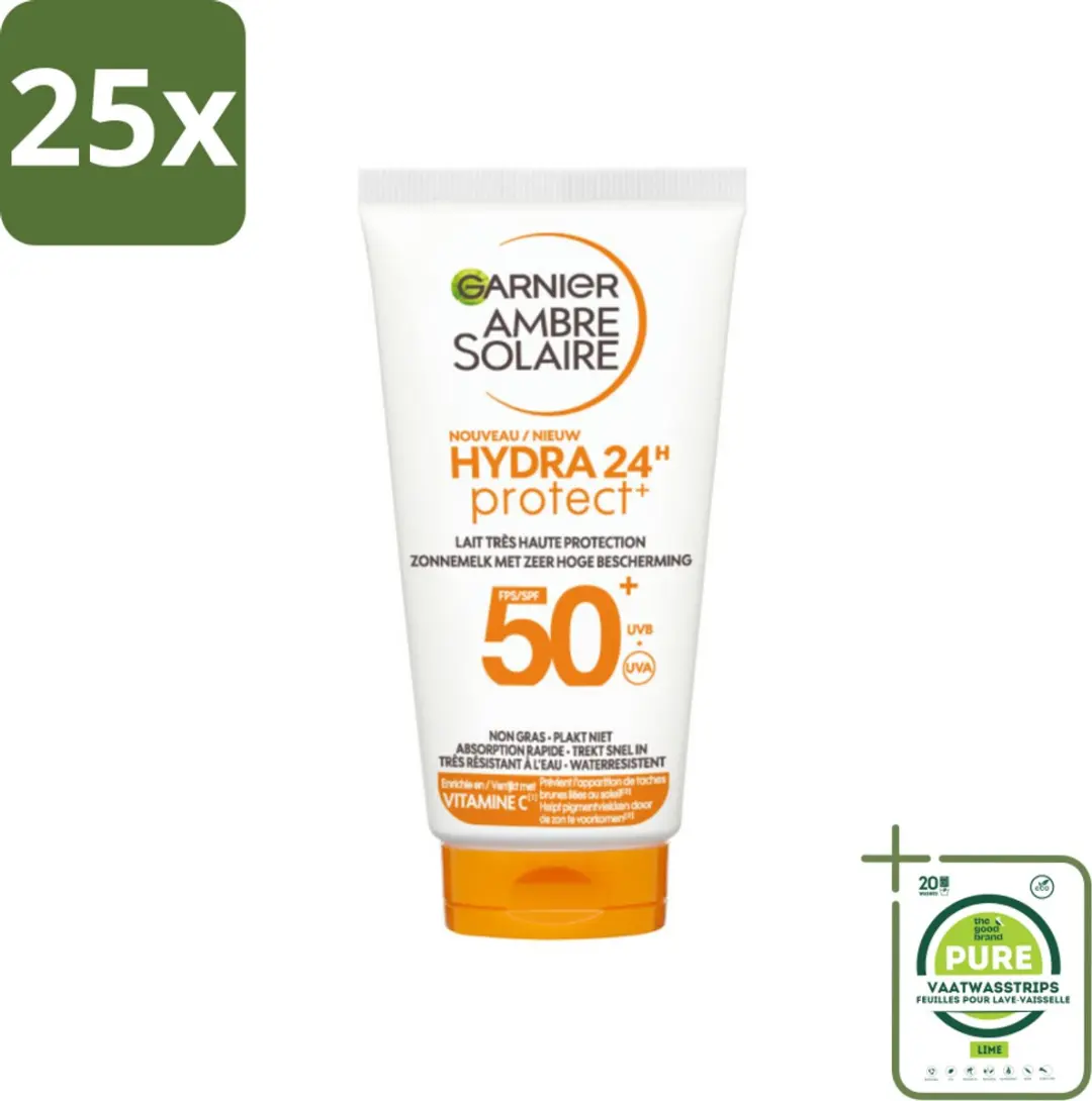 Garnier Ambre Solaire Hydra 24H SPF 50+ Zonnebrandcrème 25x50ml