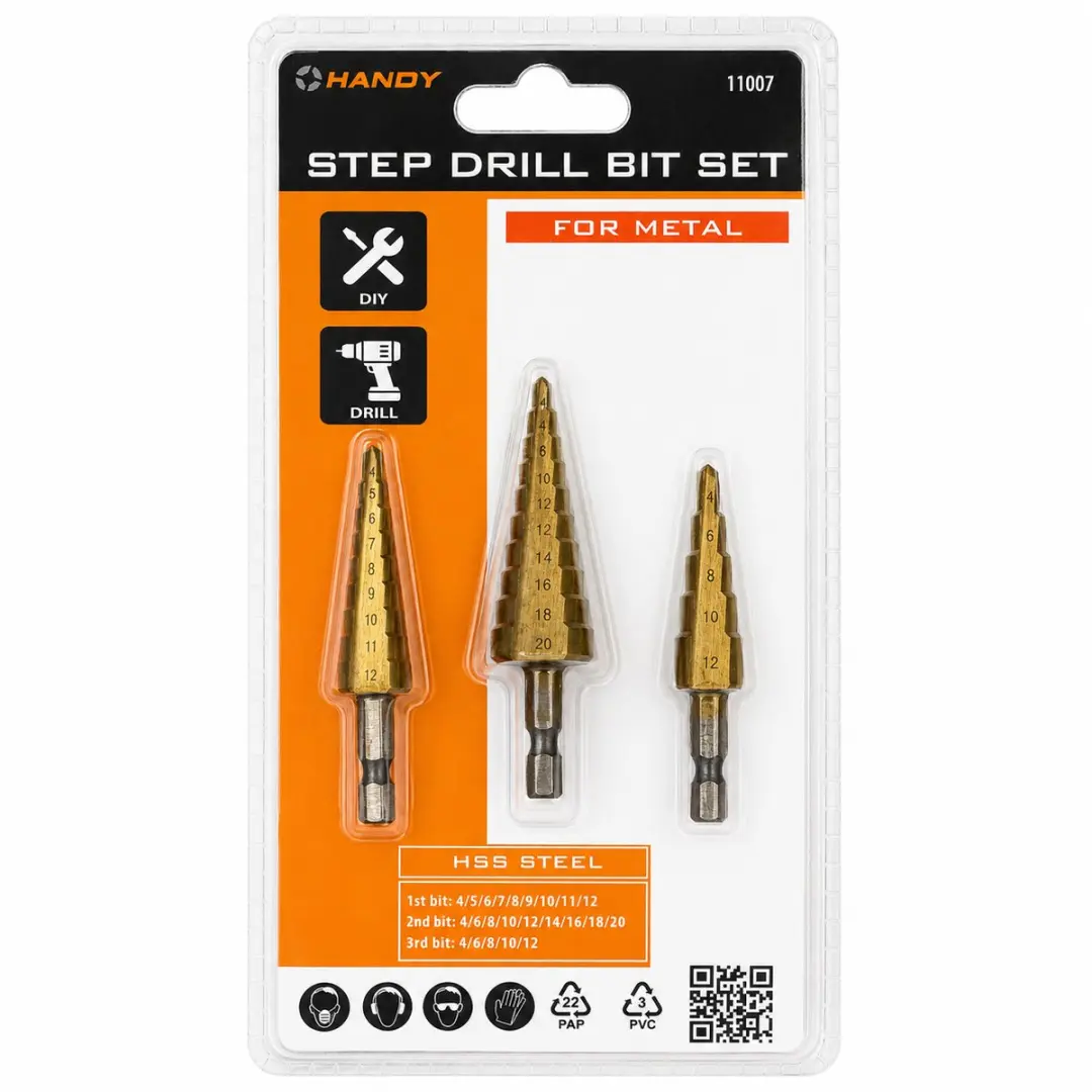 Handy Stappenboor Set 3-delig HSS 4-20mm - Metaal