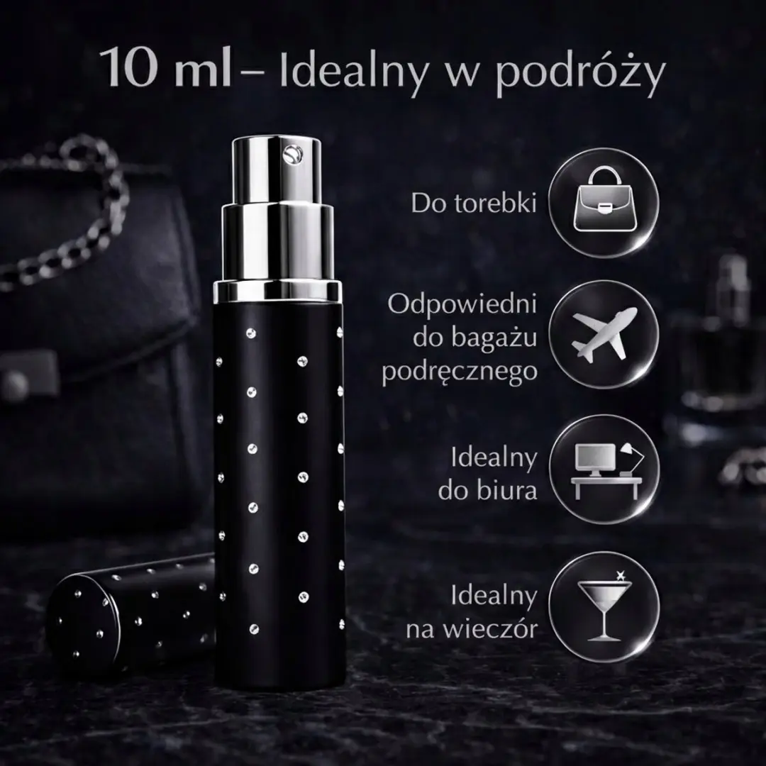 Posh Reisverstuiver Parfum 10ml - Zwart Glitter - afbeelding 4 van 5