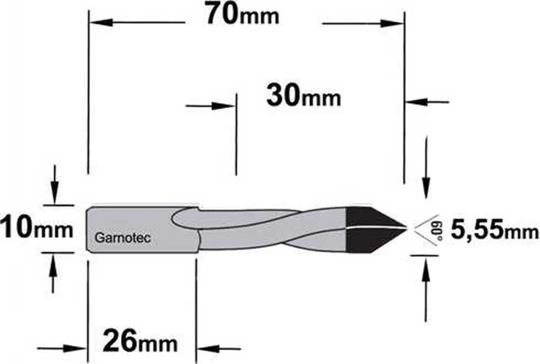CMT Spitse Drevelboor Links 5.55mm - CMT-314.055.12