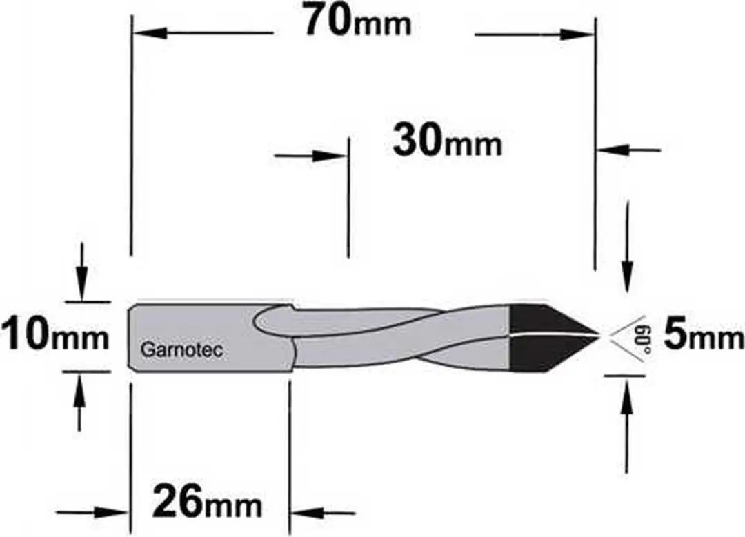 CMT Spitse Drevelboor Links 5mm - CMT-314.050.12