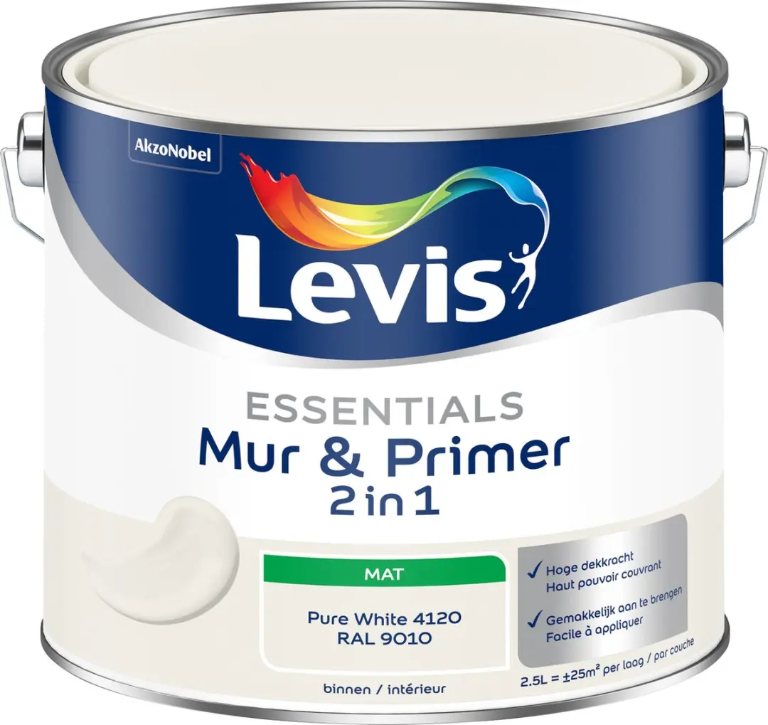 Levi's Essentials Mur & Primer Pure White 2,5L