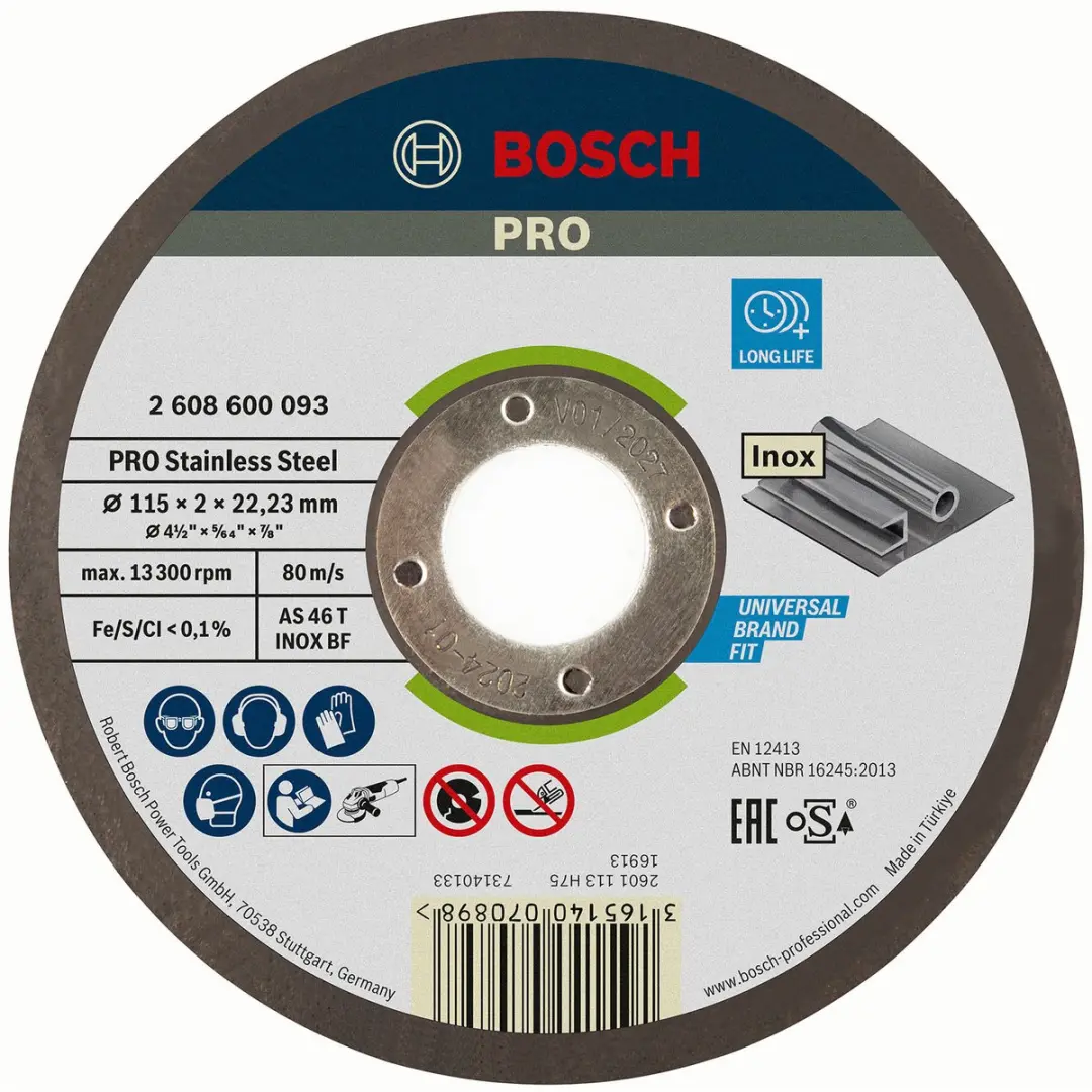 Bosch Professional DSS RECHT RVS 115X2 - 115mm Metaal