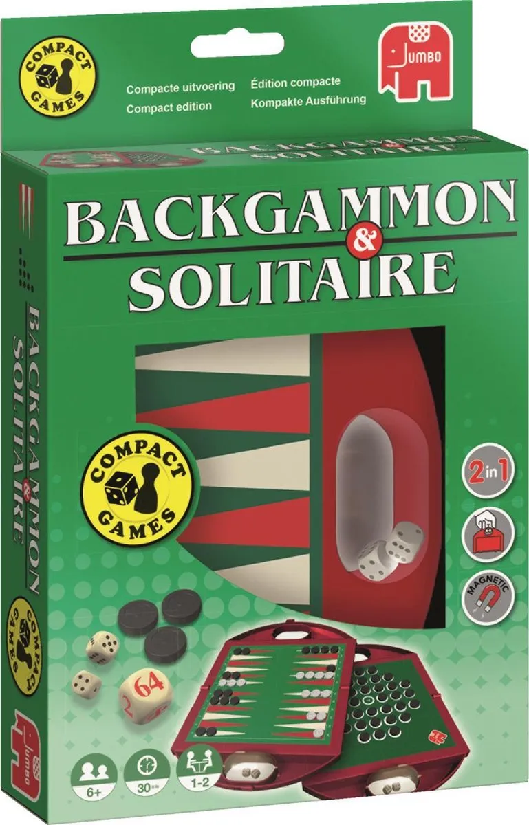 Jumbo Backgammon & Solitaire Reiseditie 19508