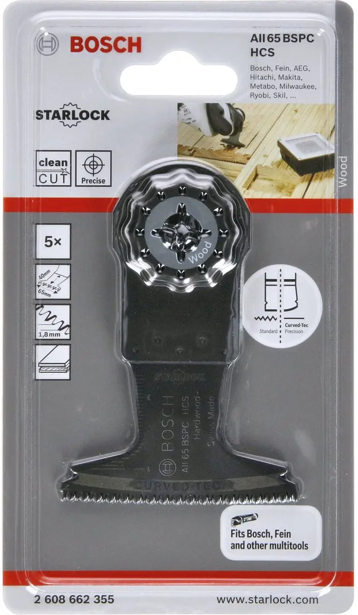 Bosch AIZ 65 BSC HCS Invalzaagblad Hardhout - 5 Stuks