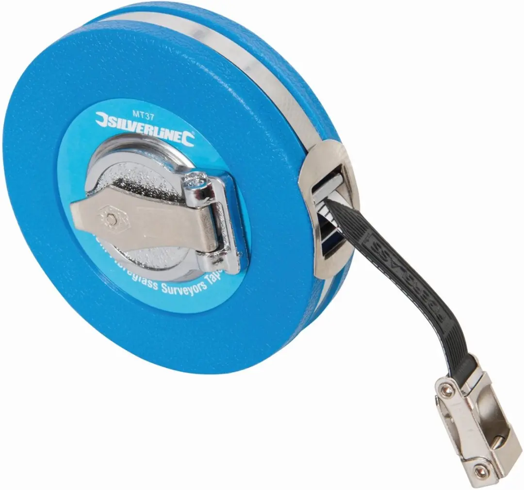 Silverline MT40 Glasvezel Landmeter 50m - Blauw