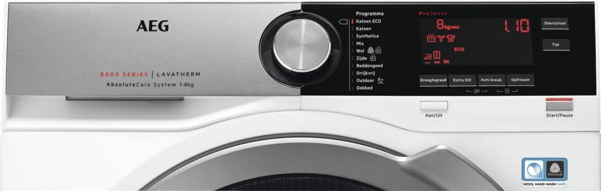 AEG T8DEN86CS Vrijstaande Wasdroger 8 kg - Wit