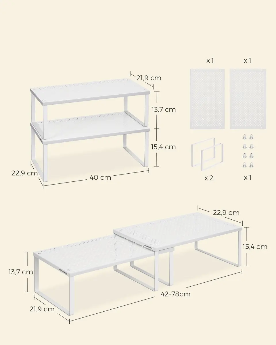 Songmics Kruidenrek Set KCS401W01 - 2 Stuks - Wit