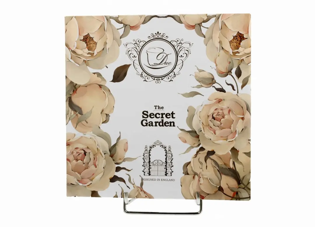 Duo English Roses Witte Dessertbordjes - 2 Stuks