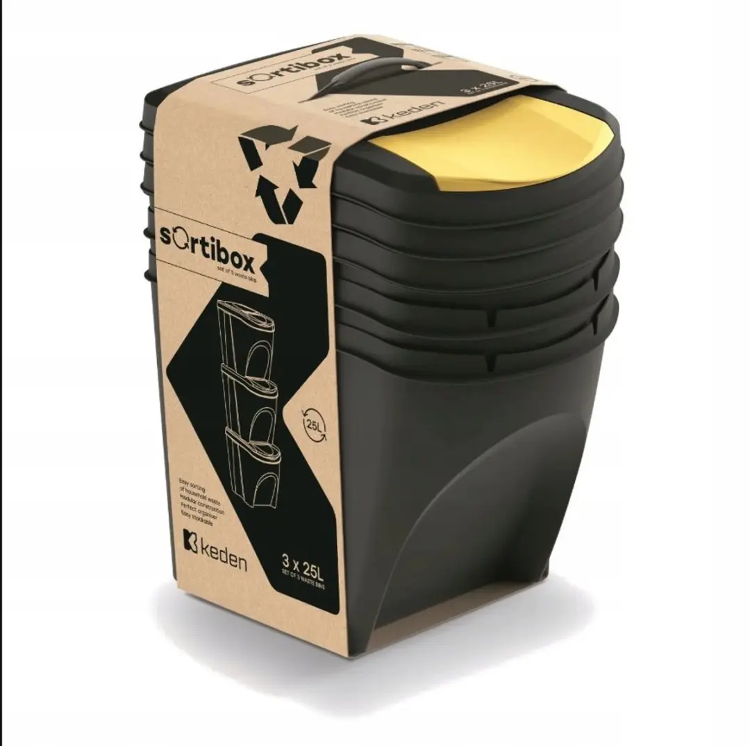 Prosperplast Sortibox Afvalbak 3x25L - Multicolor