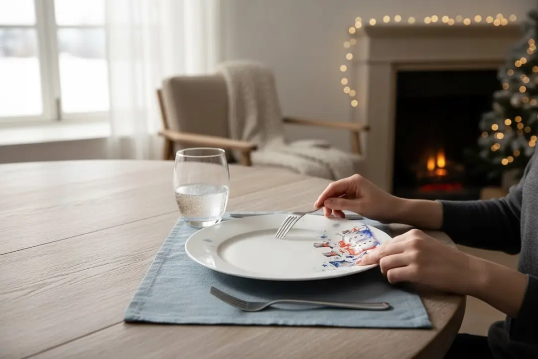 Duo Grote Sneeuwman Kerst Porseleinen Bord - Crème