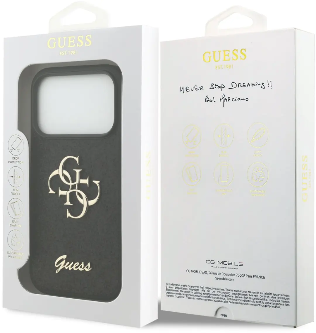 Guess Hoesje iPhone 17/18 Pro 4G Glitter - Zwart