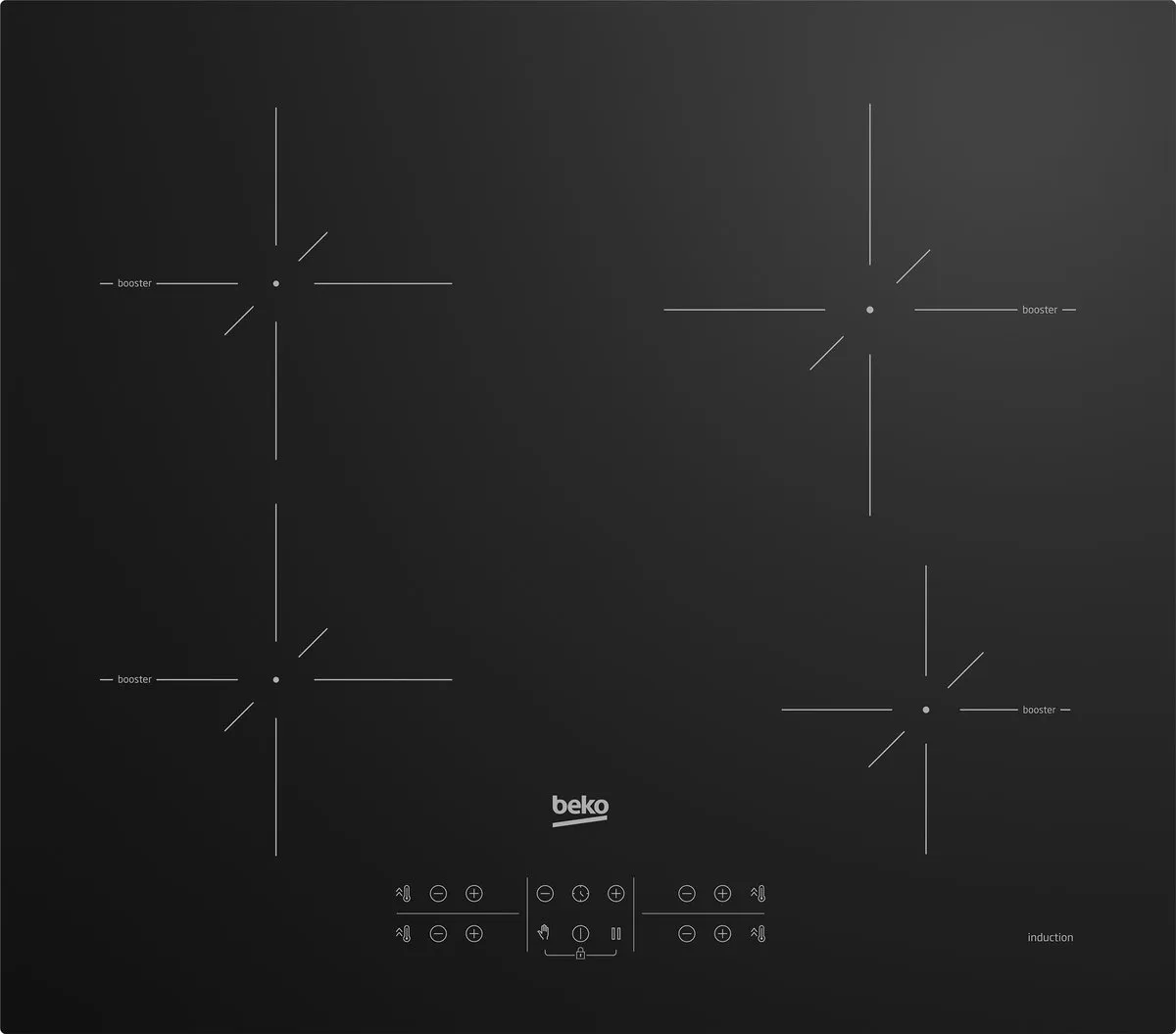 Beko HII64200SMT Inbouw Inductiekookplaat - 4 Zones - Zwart