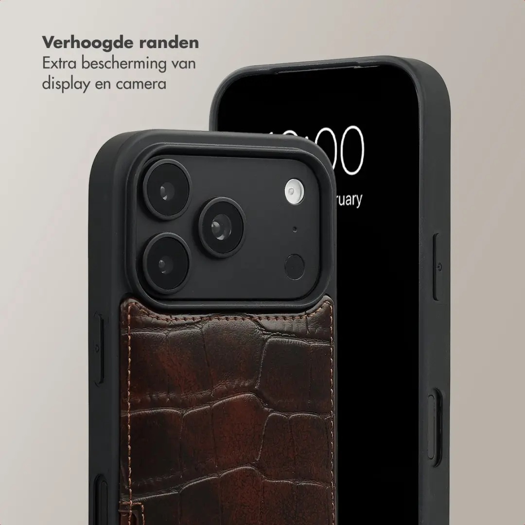 Selencia Croco Backcover iPhone 17 Pro Max - Choco Brown