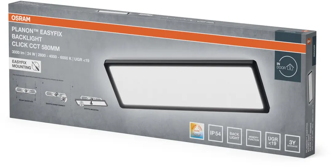 Osram Planon Easyfix LED-paneel 24W - Zwart - afbeelding 4 van 4