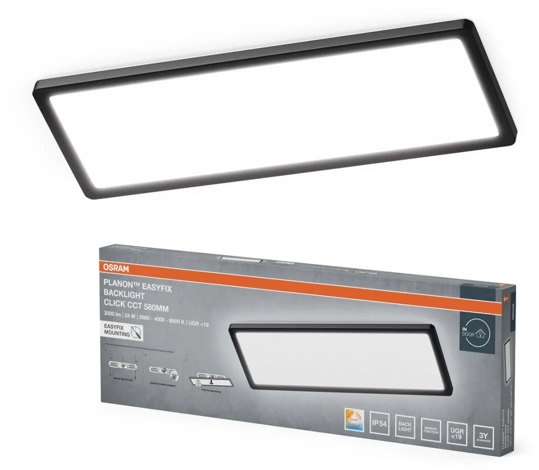 Osram Planon Easyfix LED-paneel 24W - Zwart - afbeelding 2 van 4
