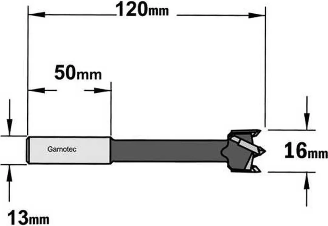CMT Cilinderkopboor D=16mm Rechts - Hout
