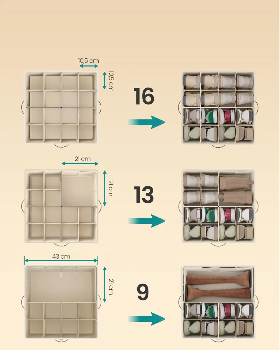 Songmics Schoenendoos 16 Paar - Beige