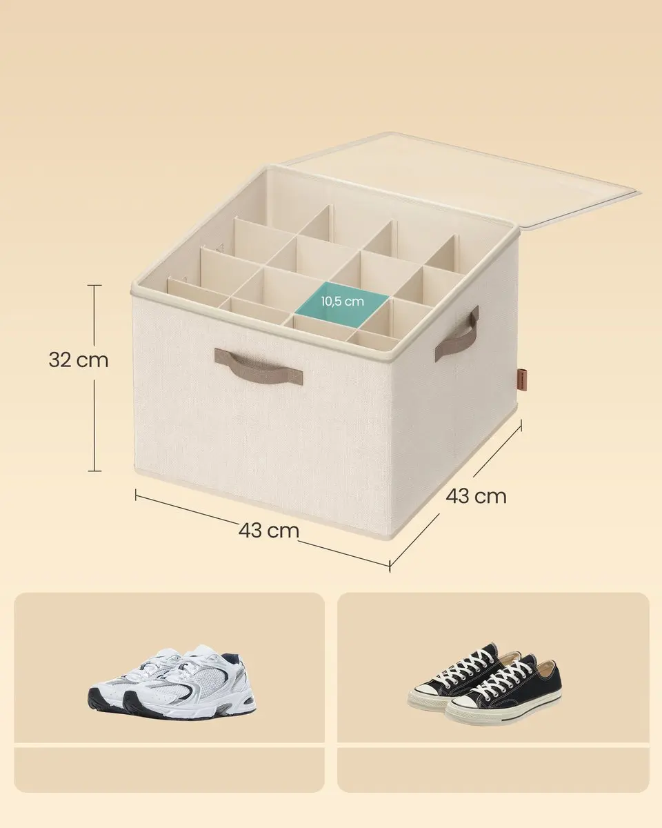 Songmics Schoenendoos 16 Paar - Beige