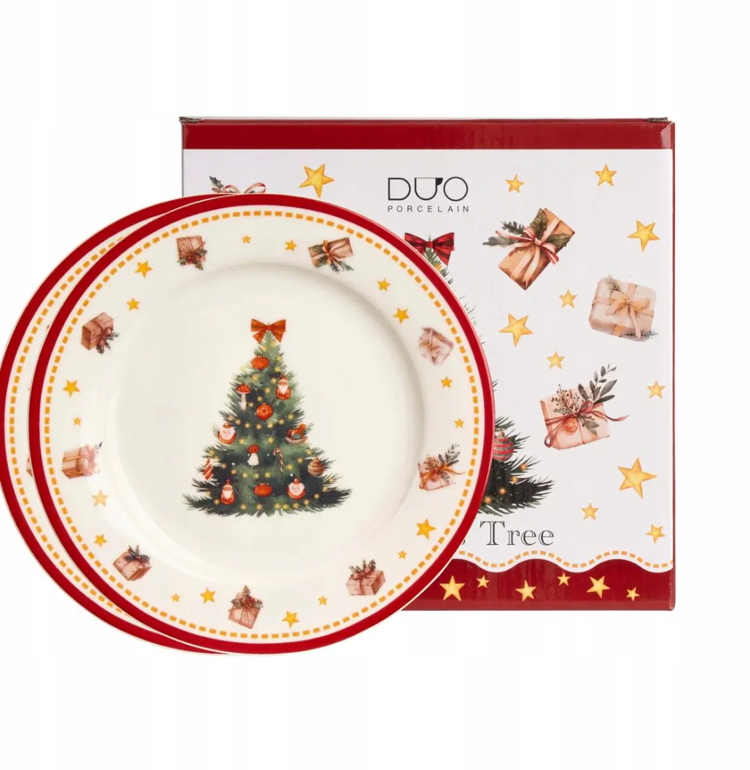 Duo Kerstboom Dessertborden Set